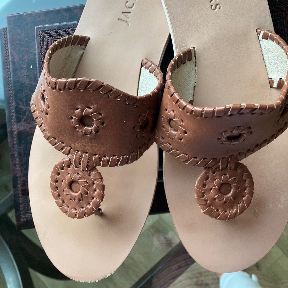 Jack Rogers Sandals Flat / Tan Leather    Size 10 - Picture 5 of 6